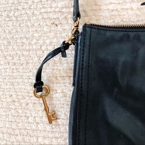 Black Leather Fossil Crossbody